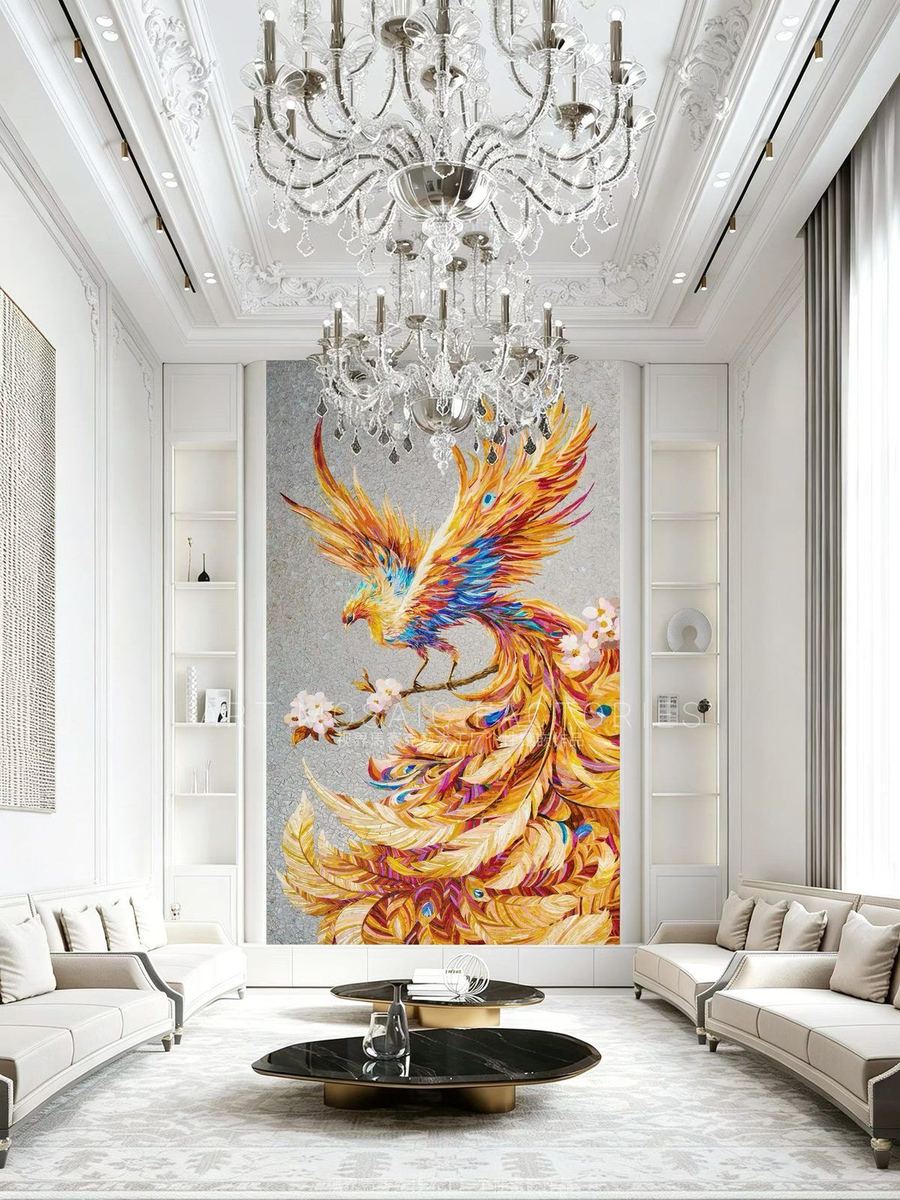 Phoenix mosaic feature wall